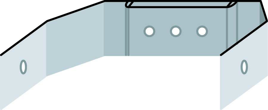 2x3 Downspout U-Band - Alum. Polar White Enamel
